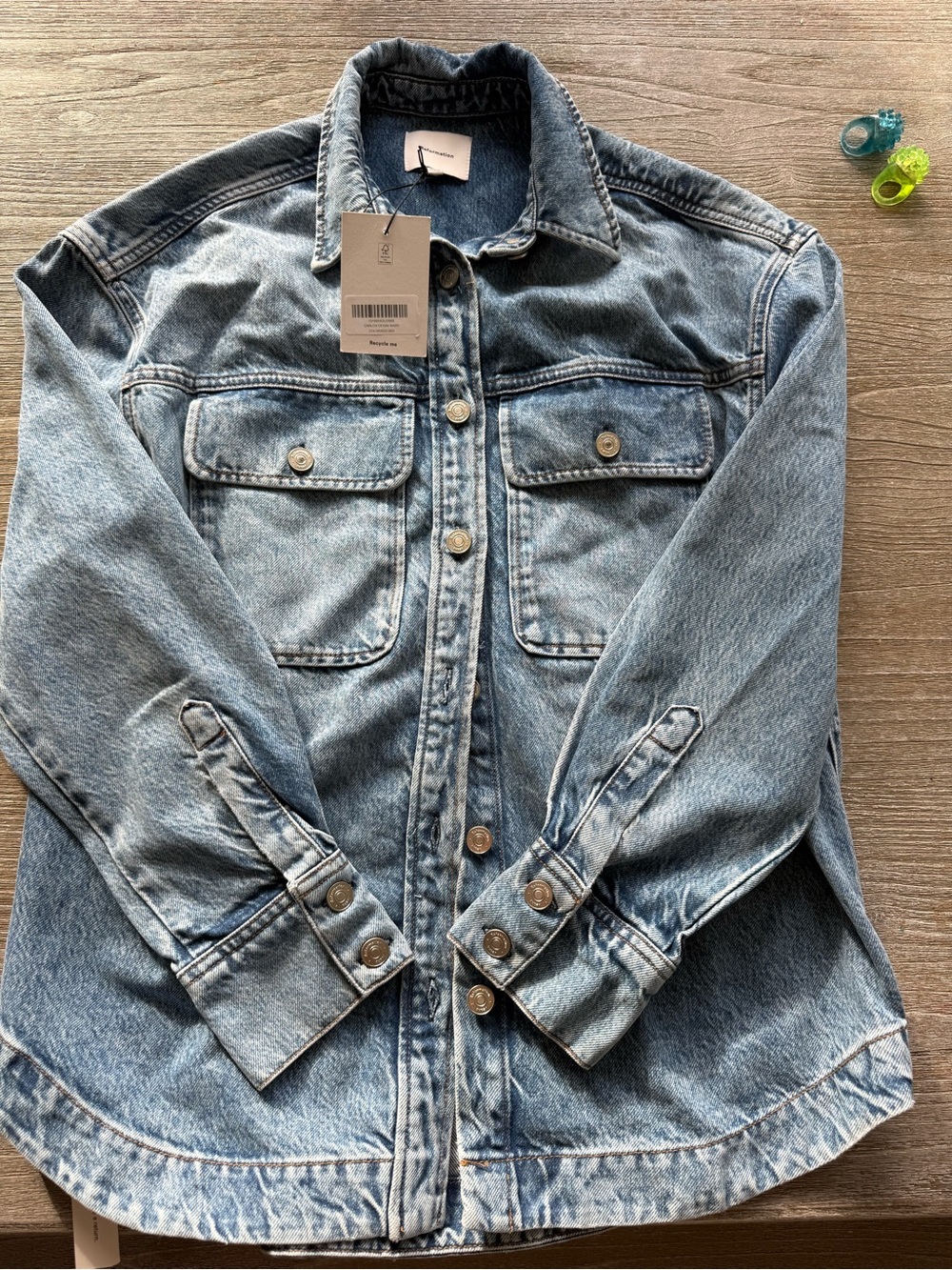 NWT Reformation Carlos Denim Shirt- Colorado- Size XSmall - Picture 3 of 5